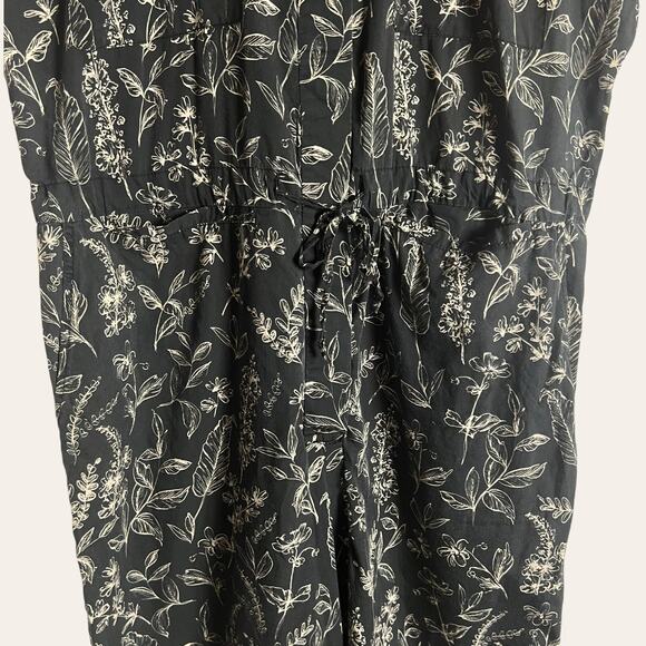 Thakoon Black Floral Printed Utility Wide Leg Jumpsuit Size L - Picture 9 of 16